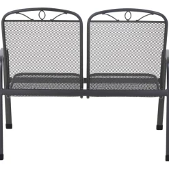 Gartenbank 'Elda' 2-Sitzer Stahl anthrazit 65 x 94 x 107,5 cm