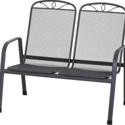 Gartenbank 'Elda' 2-Sitzer Stahl anthrazit 65 x 94 x 107,5 cm