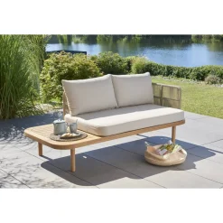 Gartenbank 'Eloise' 2-Sitzer Stahl braun 180 x 80 x 68 cm