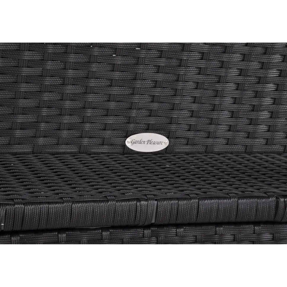 Gartenbank 'Ferrara' 2-Sitzer Aluminium schwarz 117 x 86 x 58 cm