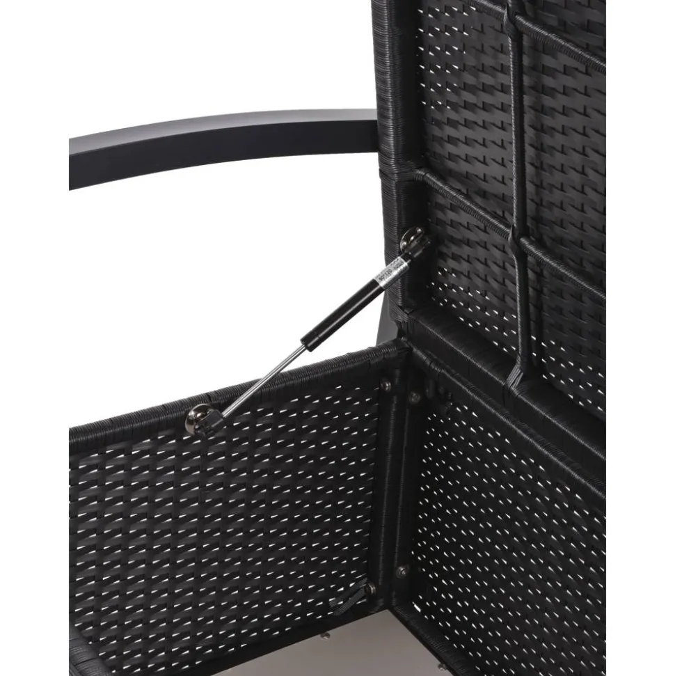 Gartenbank 'Ferrara' 2-Sitzer Aluminium schwarz 117 x 86 x 58 cm