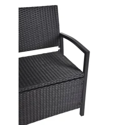 Gartenbank 'Ferrara' 2-Sitzer Aluminium schwarz 117 x 86 x 58 cm