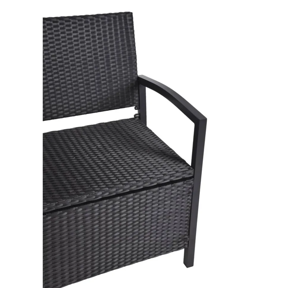 Gartenbank 'Ferrara' 2-Sitzer Aluminium schwarz 117 x 86 x 58 cm