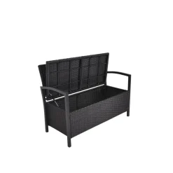 Gartenbank 'Ferrara' 2-Sitzer Aluminium schwarz 117 x 86 x 58 cm