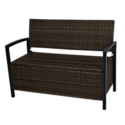 Gartenbank 'Ferrara' 2-Sitzer Aluminium dunkelbraun/schwarz 117 x 86 x 58 cm