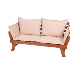 Gartenbank 'Fortuna' 2-Sitzer Eukalyptusholz braun 72 x 75 x 195 cm