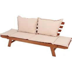Gartenbank 'Fortuna' 2-Sitzer Eukalyptusholz braun 72 x 75 x 195 cm