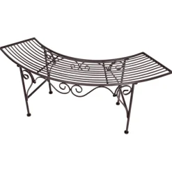 Gartenbank 'Fuego' 2-Sitzer Eisen schwarz/braun 28 x 47 x 125 cm