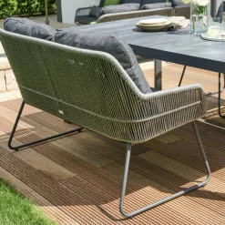 Gartenbank 'Kansas' 2-Sitzer Edelstahl/Aluminium anthrazit 135 x 85 x 70 cm
