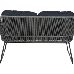 Gartenbank 'Kansas' 2-Sitzer Edelstahl/Aluminium anthrazit 135 x 85 x 70 cm