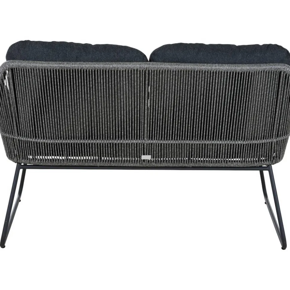 Gartenbank 'Kansas' 2-Sitzer Edelstahl/Aluminium anthrazit 135 x 85 x 70 cm