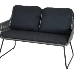 Gartenbank 'Kansas' 2-Sitzer Edelstahl/Aluminium anthrazit 135 x 85 x 70 cm
