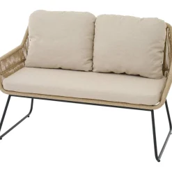 Gartenbank 'Kansas' 2-Sitzer Edelstahl/Aluminium taupe 135 x 85 x 70 cm