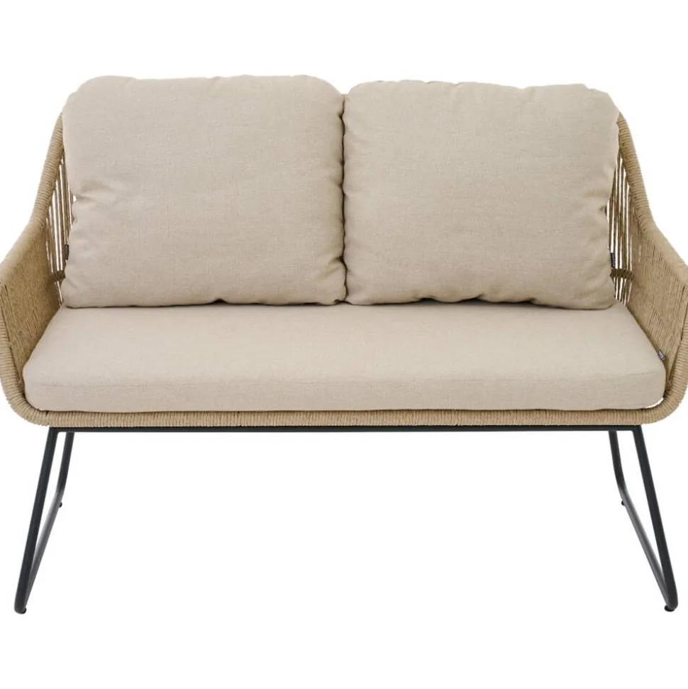 Gartenbank 'Kansas' 2-Sitzer Edelstahl/Aluminium taupe 135 x 85 x 70 cm