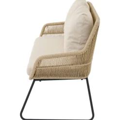 Gartenbank 'Kansas' 2-Sitzer Edelstahl/Aluminium taupe 135 x 85 x 70 cm