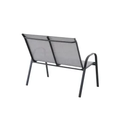 Gartenbank 'Laura' 2-Sitzer Stahl hellgrau 73 x 113 x 93 cm