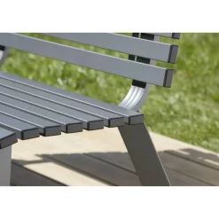 Gartenbank 'Leni' 2-Sitzer Aluminium anthrazit 150 x 89 x 63,5 cm