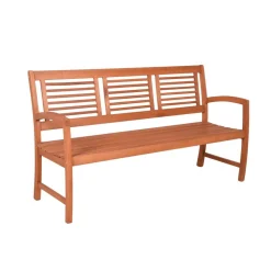 Gartenbank 'Madison' 3-Sitzer Eukalyptusholz braun 156 x 90 x 59 cm