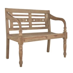Gartenbank 'Moyo' 2-Sitzer Holz braun 100 x 87 x 52 cm