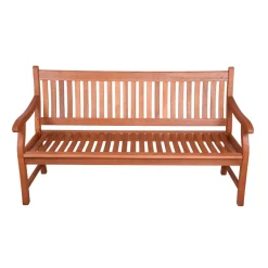Gartenbank 'New Jersey' 3-Sitzer Eukalyptusholz braun 158 x 90 x 68 cm