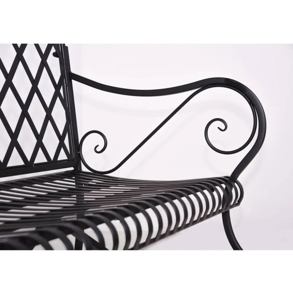 Gartenbank 'Porak' 2-Sitzer Stahl schwarz 60 x 97 x 111,5 cm