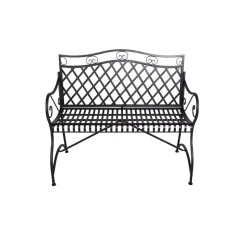 Gartenbank 'Porak' 2-Sitzer Stahl schwarz 60 x 97 x 111,5 cm
