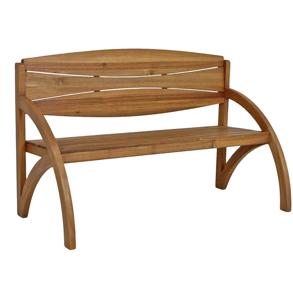 Gartenbank 'Ronja' 3-Sitzer Akazienholz braun 140 x 90 x 66 cm