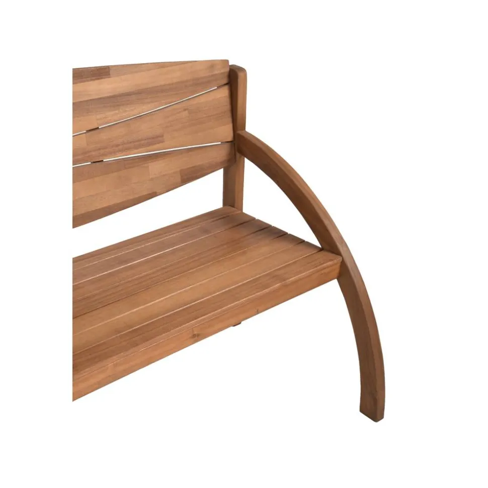 Gartenbank 'Ronja' 3-Sitzer Akazienholz braun 140 x 90 x 66 cm