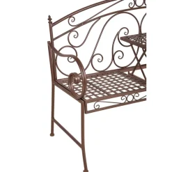 Gartenbank 'Saket' 3-Sitzer Stahl braun 53 x 94,5 x 147 cm