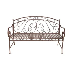 Gartenbank 'Saket' 3-Sitzer Stahl braun 53 x 94,5 x 147 cm
