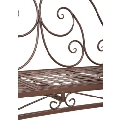 Gartenbank 'Saket' 3-Sitzer Stahl braun 53 x 94,5 x 147 cm