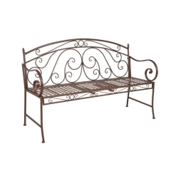 Gartenbank 'Saket' 3-Sitzer Stahl braun 53 x 94,5 x 147 cm