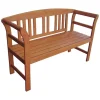 Gartenbank 'San Jose' 2-Sitzer Eukalyptusholz braun 130 x 82 x 45 cm