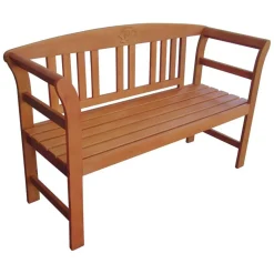 Gartenbank 'San Jose' 2-Sitzer Eukalyptusholz braun 130 x 82 x 45 cm