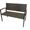 Gartenbank 'Sanremo' 2-Sitzer Aluminium kaffeefarben/schwarz 116 x 87 x 60 cm
