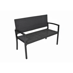 Gartenbank 'Sanremo' 2-Sitzer Aluminium schwarz 116 x 87 x 60 cm