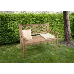 Gartenbank 'Sayang' 2-Sitzer Teakholz braun 120 x 92 x 64 cm