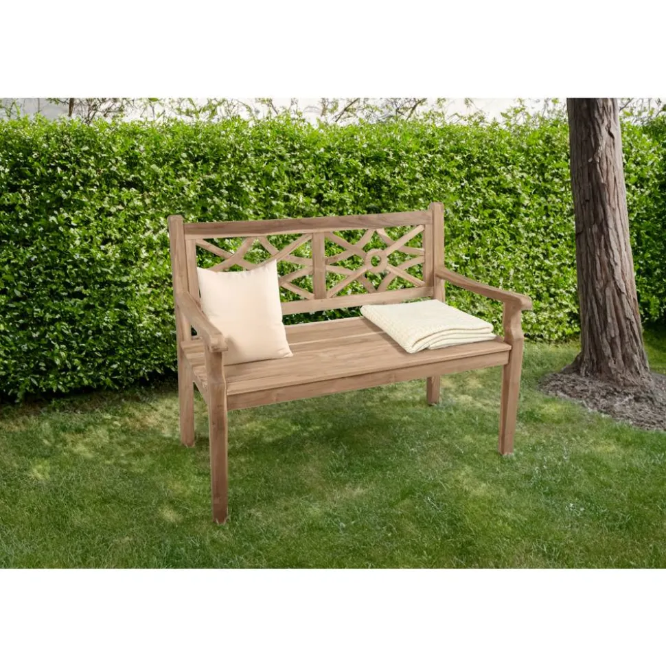 Gartenbank 'Sayang' 2-Sitzer Teakholz braun 120 x 92 x 64 cm