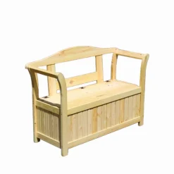 Gartenbank 2-Sitzer Holz hellbraun 130 x 93 x 50 cm