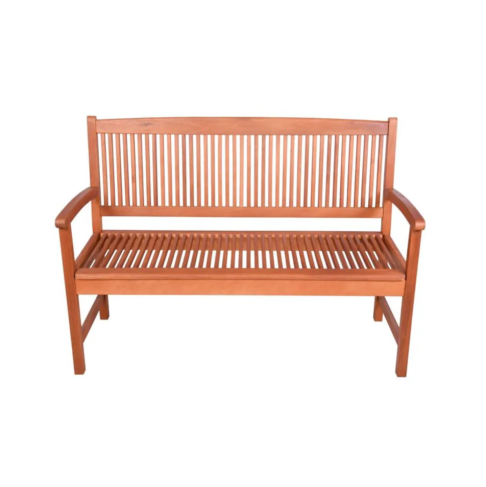 Gartenbank 'Stockholm' 2-Sitzer Eukalyptusholz braun 127 x 90 x 59 cm