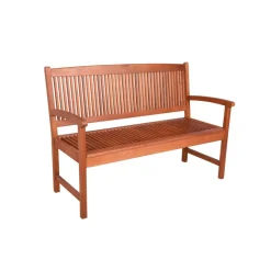 Gartenbank 'Stockholm' 2-Sitzer Eukalyptusholz braun 127 x 90 x 59 cm