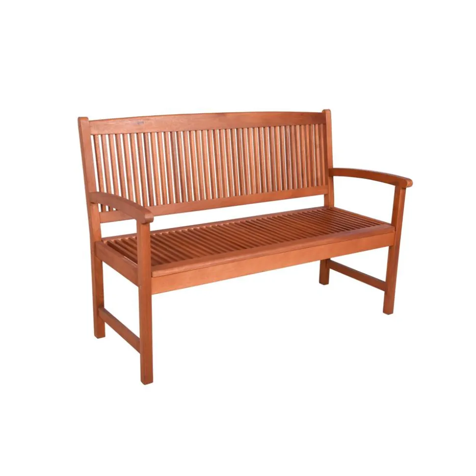 Gartenbank 'Stockholm' 2-Sitzer Eukalyptusholz braun 127 x 90 x 59 cm