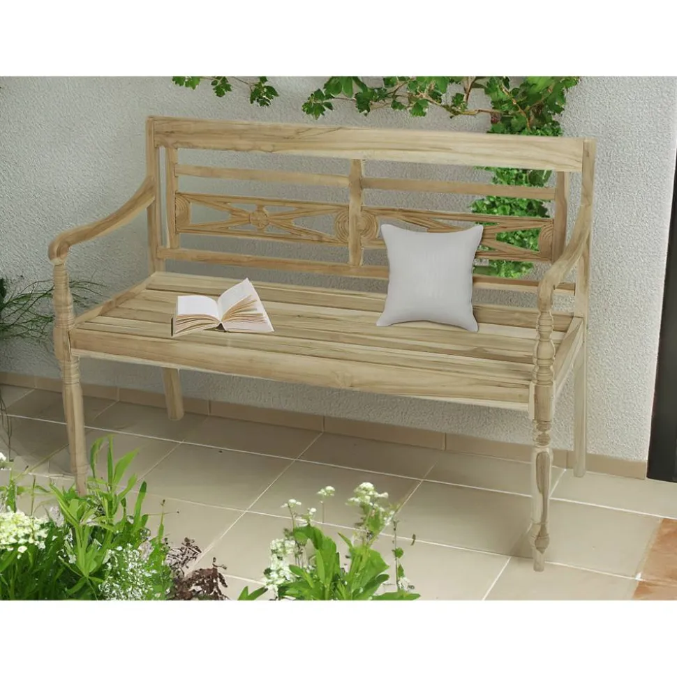 Gartenbank 'Sumatra' 2-Sitzer Teakholz braun 120 x 86 x 55 cm