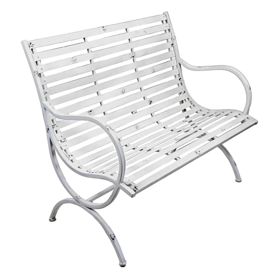 Gartenbank 'Tambora' 2-Sitzer Eisen weiß 67 x 92 x 104 cm