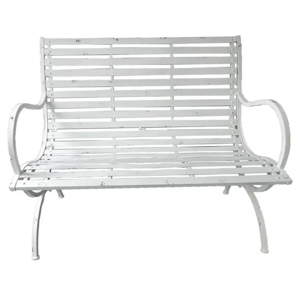 Gartenbank 'Tambora' 2-Sitzer Eisen weiß 67 x 92 x 104 cm
