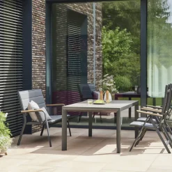 Gartenbank 'Tesoro' 2-Sitzer Aluminium grau 138,5 x 97 x 67 cm
