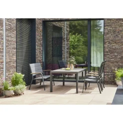 Gartenbank 'Tesoro' 2-Sitzer Aluminium grau 138,5 x 97 x 67 cm