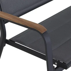 Gartenbank 'Tesoro' 2-Sitzer Aluminium grau 138,5 x 97 x 67 cm
