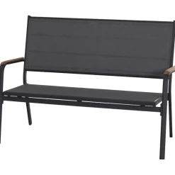 Gartenbank 'Tesoro' 2-Sitzer Aluminium grau 138,5 x 97 x 67 cm