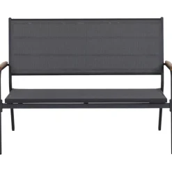 Gartenbank 'Tesoro' 2-Sitzer Aluminium grau 138,5 x 97 x 67 cm